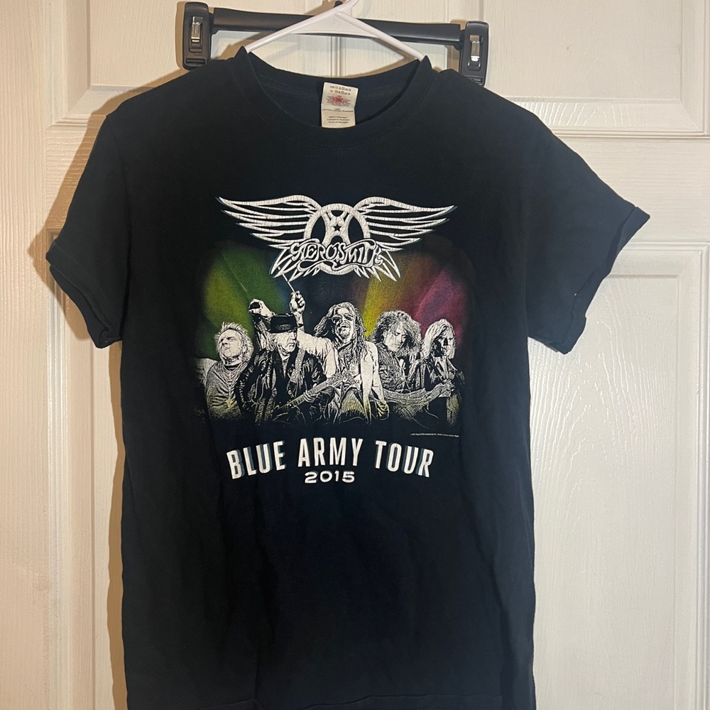 2015 Aerosmith Blue Army Tour Concert T Shirt Double Sided S
